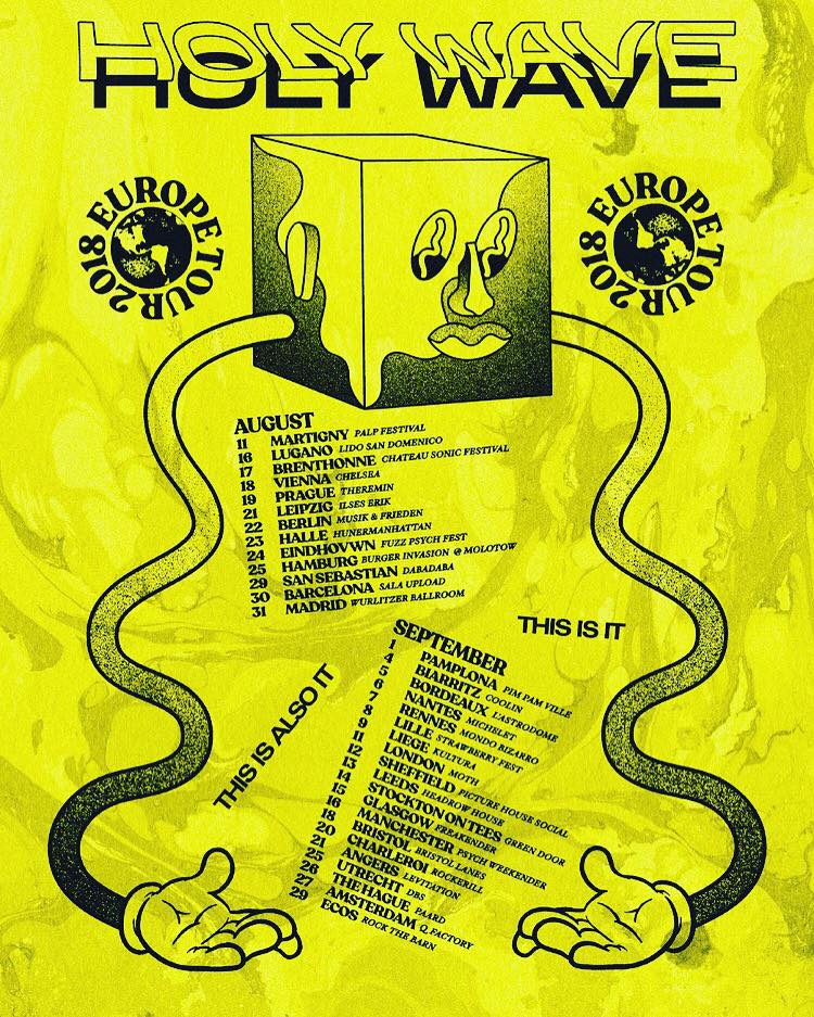 Holy Wave 2018 UK Europe tour poster by Levitation Austin