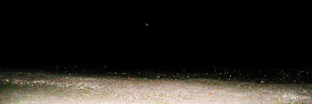crescent moon on the seaside